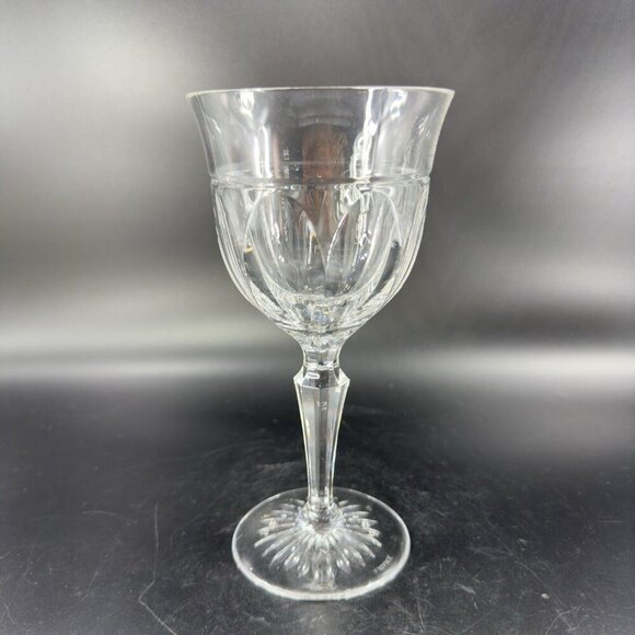 Josair Crystal Flute Drinking Glass Cup Goblet Marked On Bottom Clear Glass Vtg - Picture 12 of 12